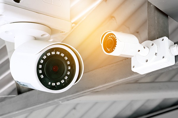 security cameras mounted outdoors