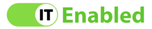 IT Enabled logo with green, white and black on a clear background