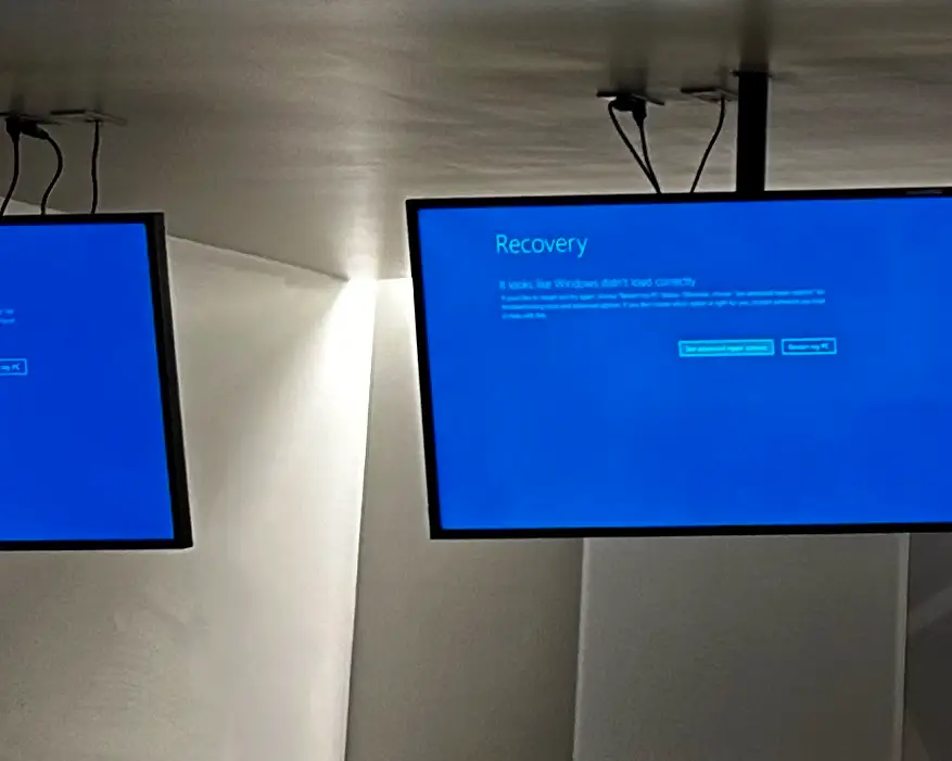 2 monitors that have blue recovery screen on windows machines